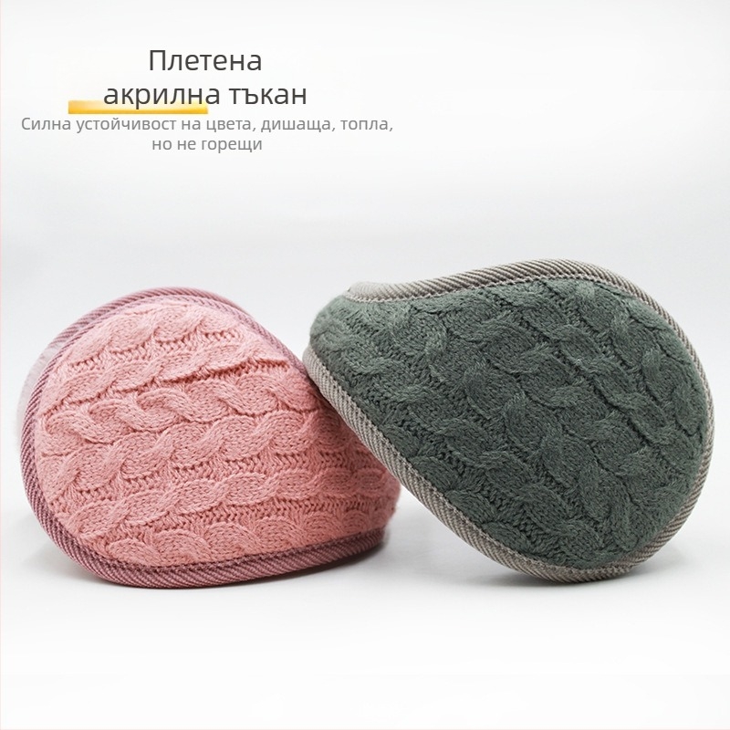 Зимни горещо продавани задни носещи наушници, меки и удобни едноцветни плетени наушници, модна топла чанта за защита на ушите