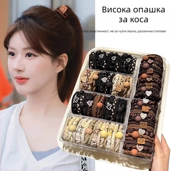 Лента за коса, въже за коса за жени за възрастни, нова 2024 г., лента за коса, опашка Ponda, висока еластична, издръжлива, гумена лента, лента за глава