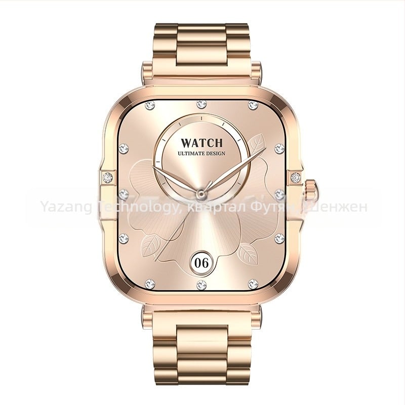 Смарт часовник Cross-Border Hk82, AMOLED, винаги включен екран, Bluetooth разговори, многофункционален крачкомер, дамски спортен часовник