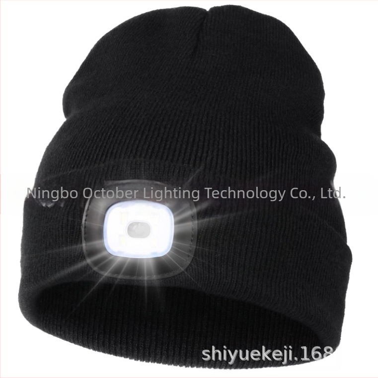 Светоизлъчваща топла плетена шапка с европейско и американско LED осветление