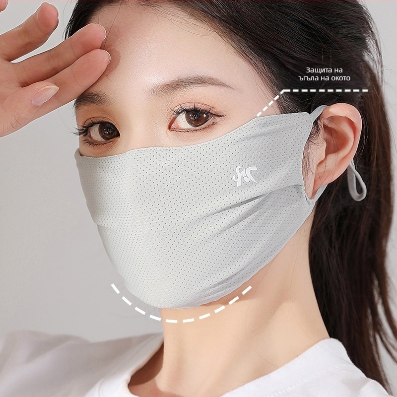 Лятна слънцезащитна маска за жени, ъглова дишаща UV защита, тънка, переща се маска за мъже, с висок вид и печат