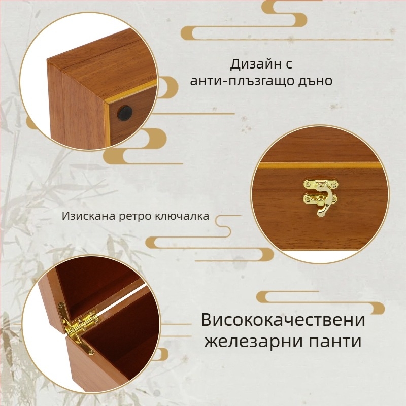 Дървена кутия Сребърна чаша Подаръчна кутия Дървена кутия На място Търговия на едро Комплект за чай Подаръчна кутия Термос чаша Чаена чаша Опаковъчна кутия