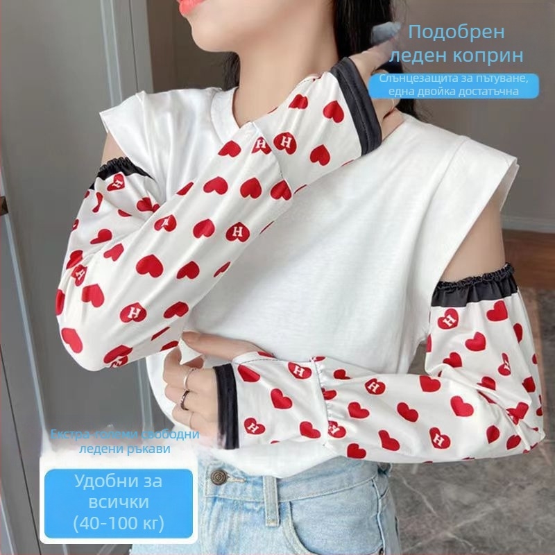 Нови слънцезащитни ръкави Ice Silk, за всички видове спорт, модни ледени ръкави, UV защита, ръкавици за ръце, дамски слънцезащитни ръкавици