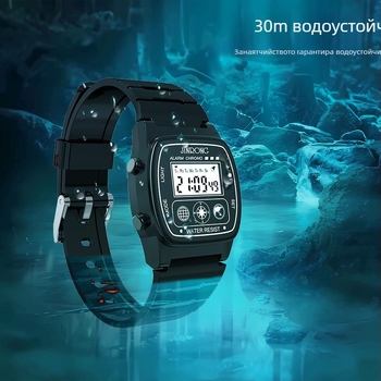 Мъжки и дамски спортни дигитални часовници, водоустойчиви 30 м, PU каишка, многофункционални с малък квадратен дисплей