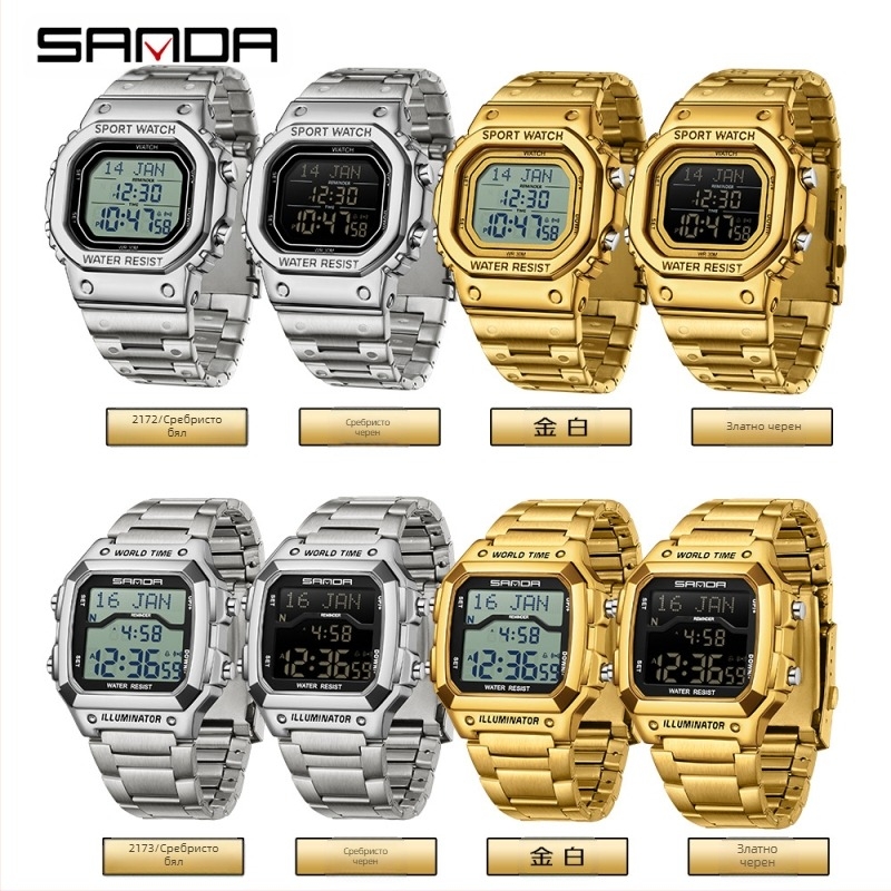 Електронен часовник Sanda, Близкия изток, трансграничен отметка, компас, безшумен многофункционален часовник за напомняне за време