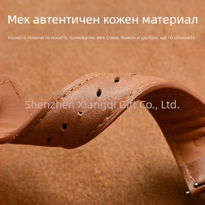 Amazon Explosions Супер мека каишка за глава, кожена, за диван, телешка кожа, бързо разглобяема, сурова кожена каишка за уши 20/22 мм