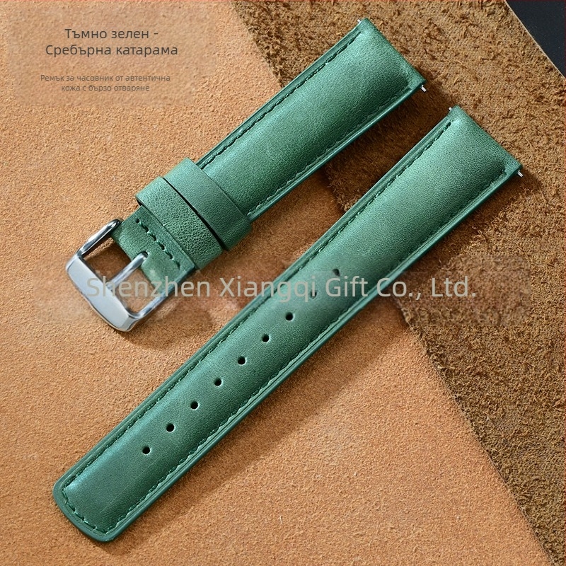 Amazon Explosions Супер мека каишка за глава, кожена, за диван, телешка кожа, бързо разглобяема, сурова кожена каишка за уши 20/22 мм