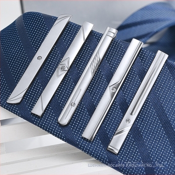 Бизнес официална мъжка щипка за яка 6 см, модна корейска британска щипка за вратовръзка, сребърна щипка за яка, на едро