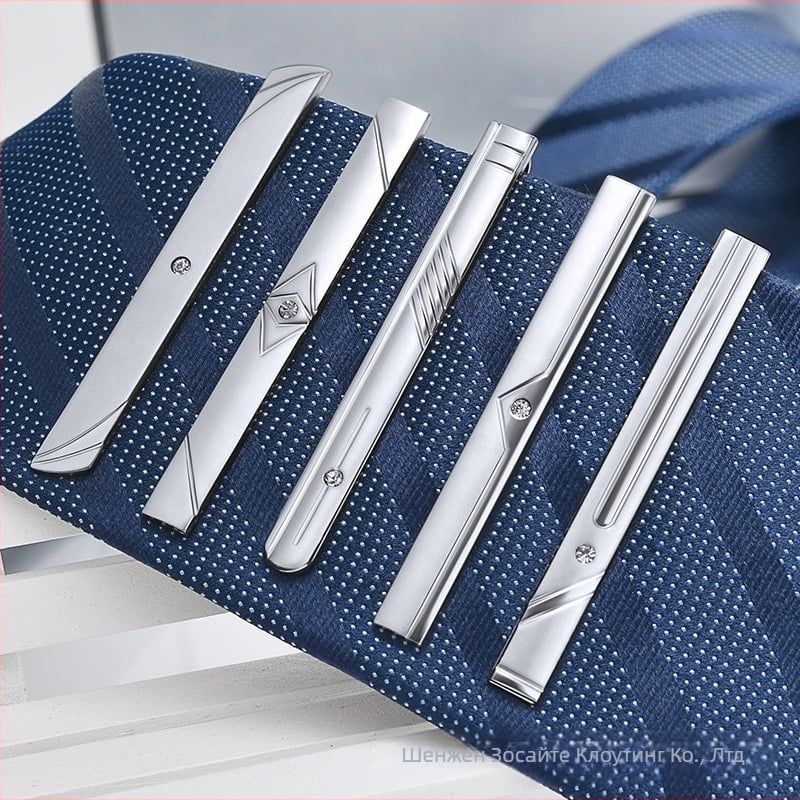 Бизнес официална мъжка щипка за яка 6 см, модна корейска британска щипка за вратовръзка, сребърна щипка за яка, на едро