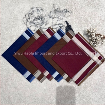 Мъжка класическа раирана памучна кърпа с тъмен цвят, боядисана в прежда, абсорбираща потта, кърпа с джоб, чанта за костюм, стара кърпа