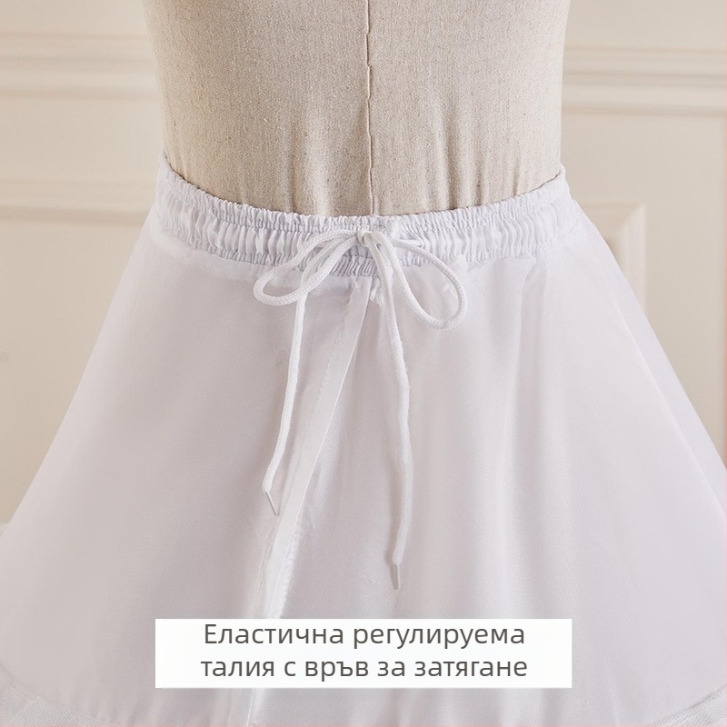 Сватбена рокля с пола, всякакви видове спретнато увеличение на талията, супер балдахин с костна подплата, сватбена фуста Лолита с цвете на едро