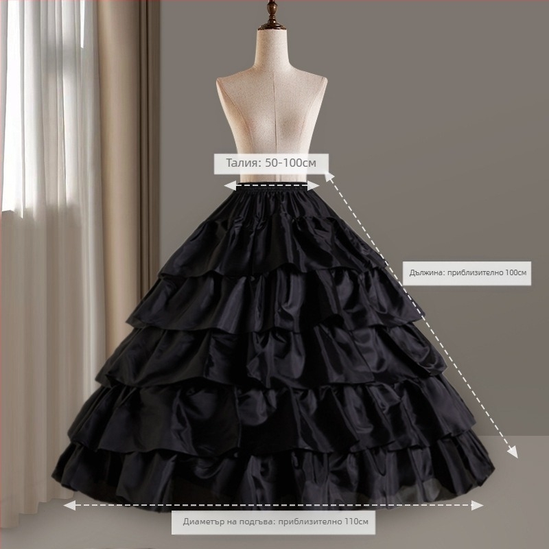 Сватбена рокля с пола, всякакви видове спретнато увеличение на талията, супер балдахин с костна подплата, сватбена фуста Лолита с цвете на едро