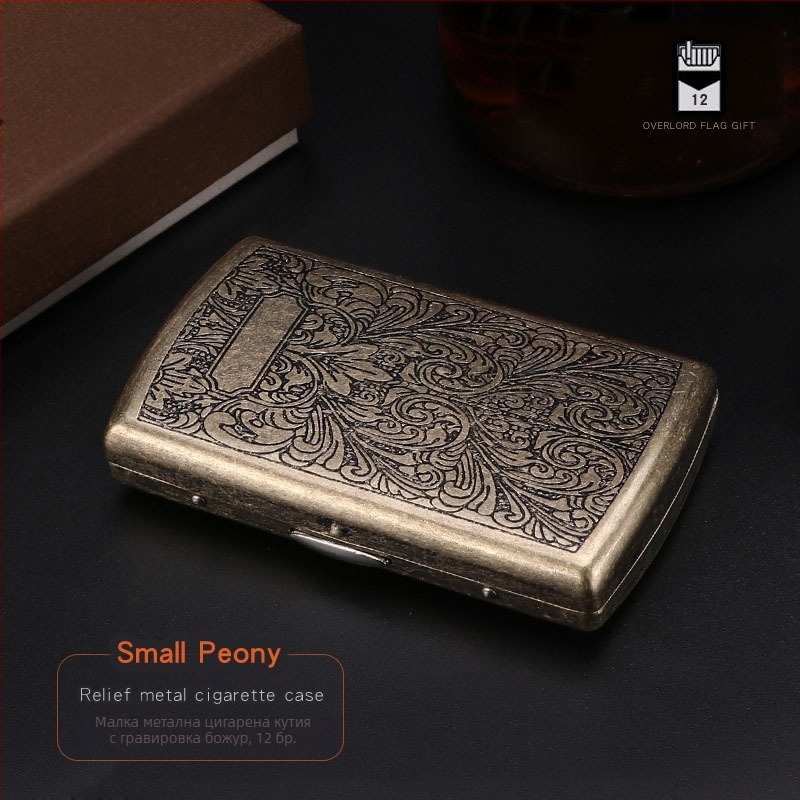 Висококачествена дамска кутия за цигари, ултратънка релефна занаятчийска двойна отворена метална кутия, кутия за цигари „Константин“, туристически сувенири