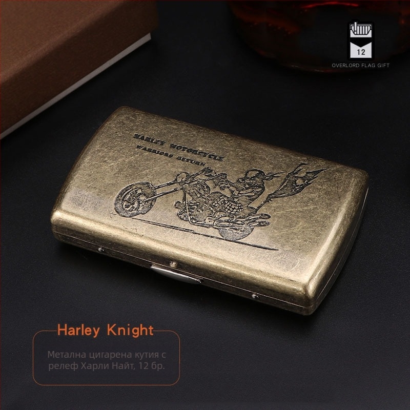 Висококачествена дамска кутия за цигари, ултратънка релефна занаятчийска двойна отворена метална кутия, кутия за цигари „Константин“, туристически сувенири