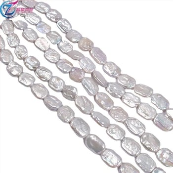 Силен блясък, естествени сладководни перлени кубчета, 12-13 мм, барокови мъниста с неправилна форма, ръчно изработени, полуготови, колие