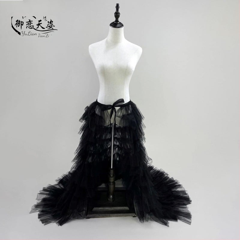 Европейска и американска трансгранична дълга мрежеста пола с шевове за торта, парти, секси, универсална, с връзки и висока талия, плисирана туту пола