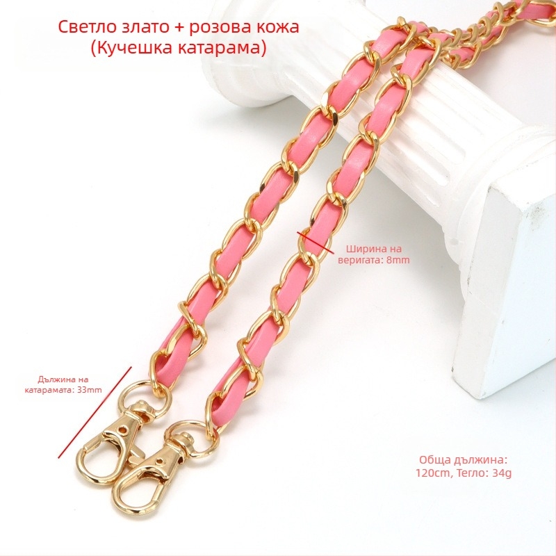 Нова кожена чанта с алуминиева верижка и метална верижка за презрамка, чанта в стил Chanel, презрамка за рамо от изкуствена кожа, верижка за през рамо