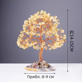 Ахат, кристал, чакъл, дърво на богатството, аметист, цитрин, дърво на богатството, декорация за дома, настолен компютър, занаяти, орнаменти