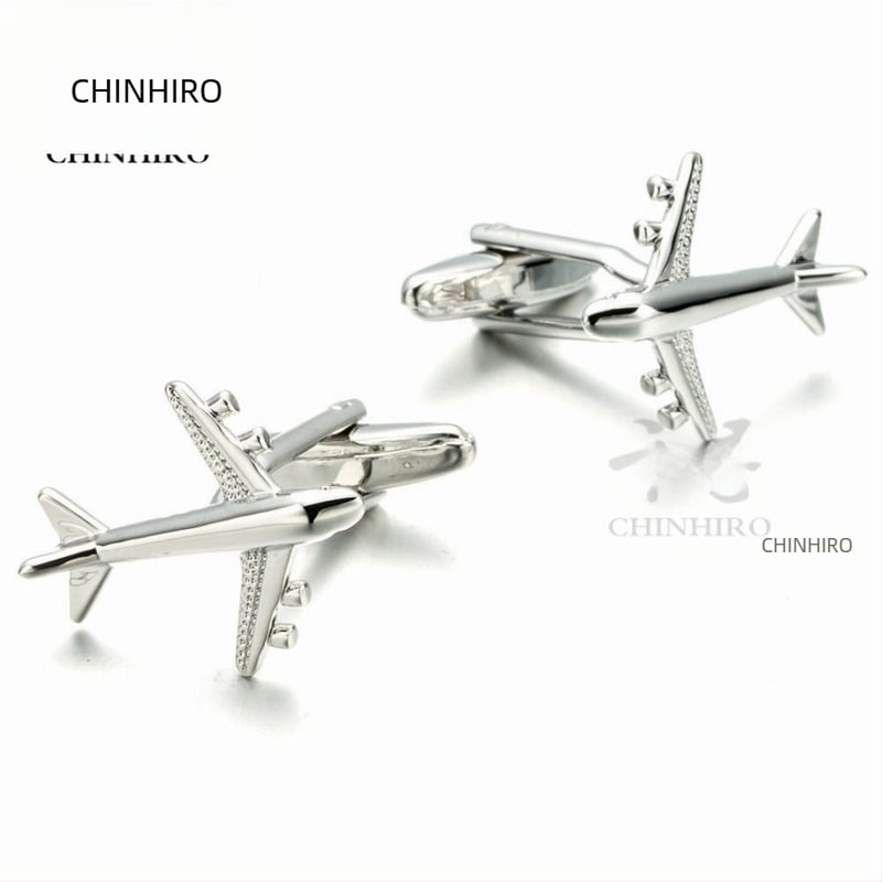 Персонализирани мъжки копчета за ръкавели с форма на самолет, висок клас френски копчета за ръкавели за риза, дамски обикновени копчета, персонализирани