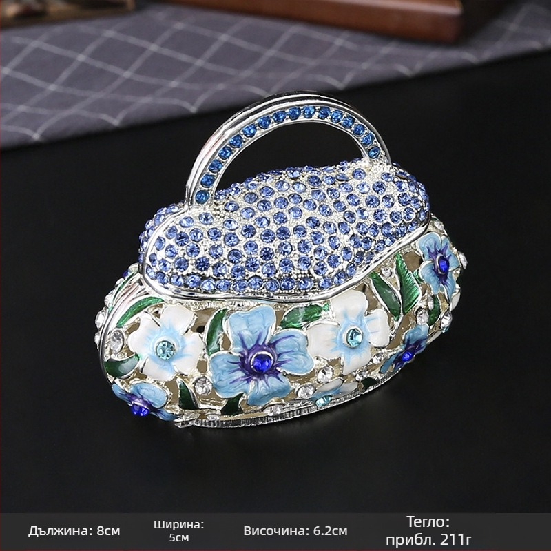 Експлозивна метална Qibao горяща ръкоделия китайска емайлирана кутия за бижута креативна декорация за дома цветна кошница чанта малки орнаменти