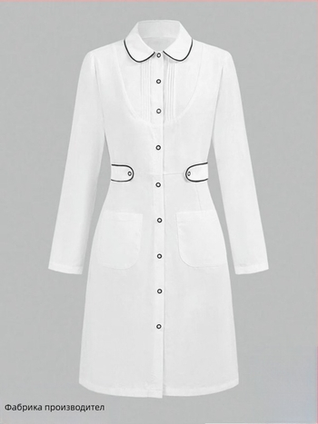 Гуанджоу Лятно ново дамско облекло Дамско бяло палто с дълъг ръкав, елегантно тънко модно медицинско работно облекло