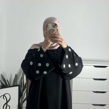 Loriya2024 AliExpress Дубай Близкия изток Турция Елегантна бродирана рокля с маргаритки Халат LR802