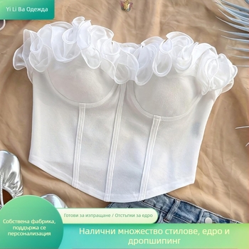 Реална снимка на елегантния и изискан стерео цветен потник Pure Desire от 2025 г., носен отвън и отвътре с тънък секси топ