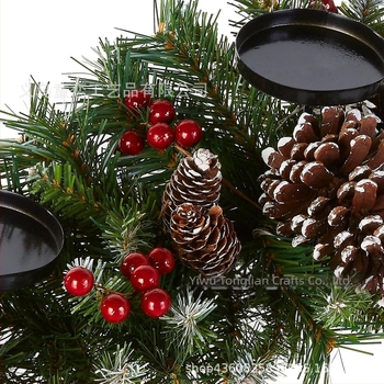 Нов коледен сгъваем венец от свещници, украса за свещи, коледна украса, коледна сцена, аранжировка, реквизит, украса