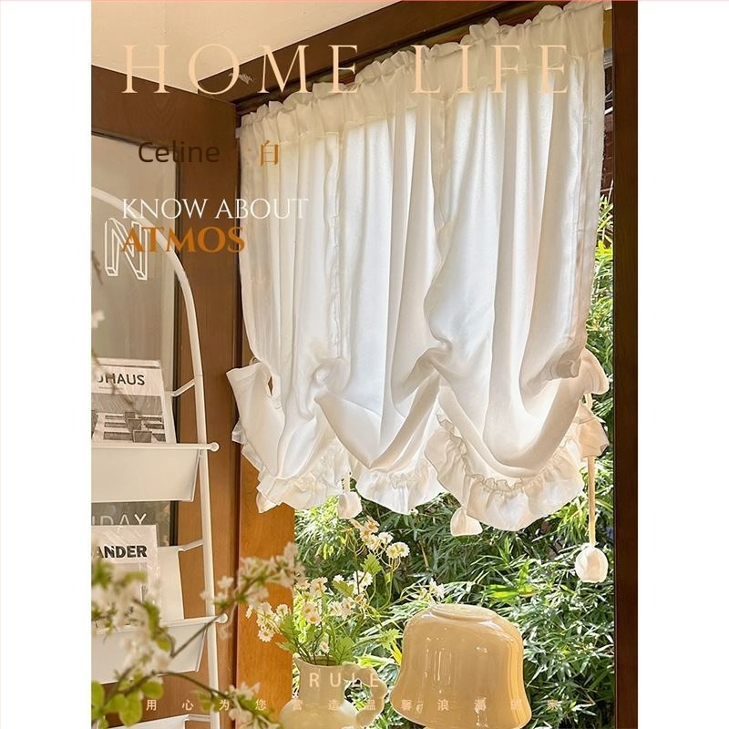 Френски стил лека луксозна завеса римска завеса издърпваща се завеса половин завеса за спалня завеса за врата марля завеса за кухня водна завеса с велкро