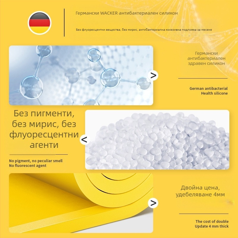 Силиконова подложка за печене с хранителен клас, домакинска и подложка за тесто, дъска за рязане и тесто, удебелена.