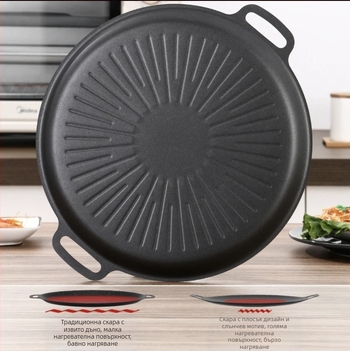 Корейска грил плоча, открита къмпинг плоча за дома, незалепващ тиган, грил плоча за пикник, барбекю, парти, барбекю, майфан камък