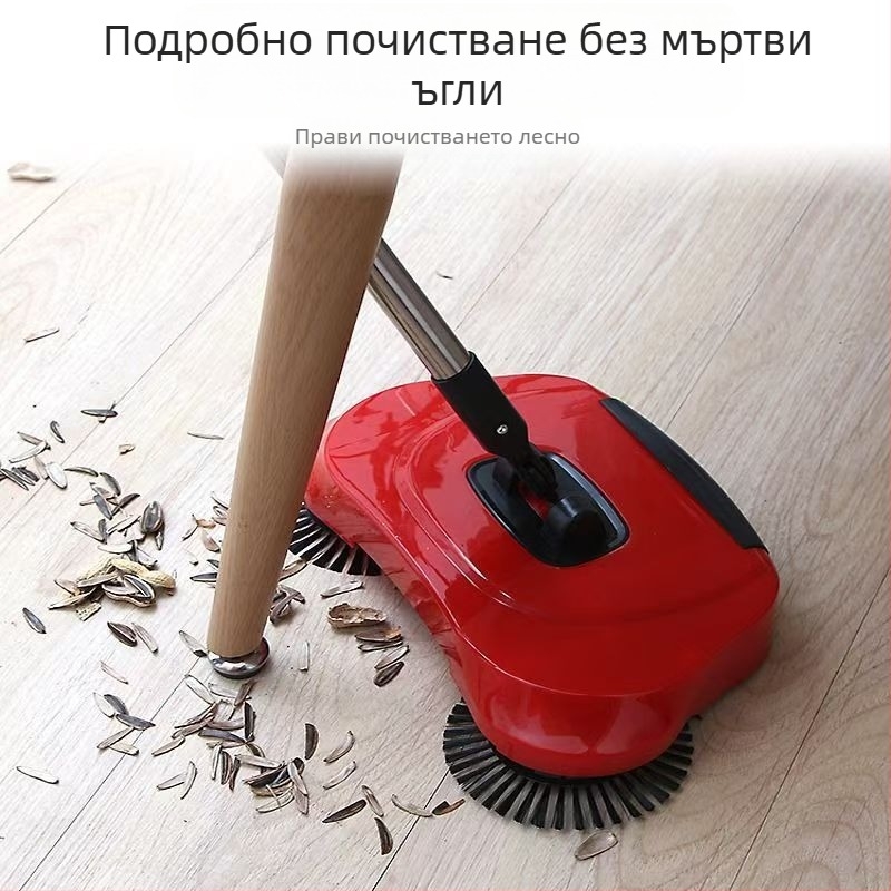 Домакинска ръчна прахосмукачка с двойно предназначение, мека метла, комплект лопатки за прах, комбинирана мързелива метла за почистване на коса