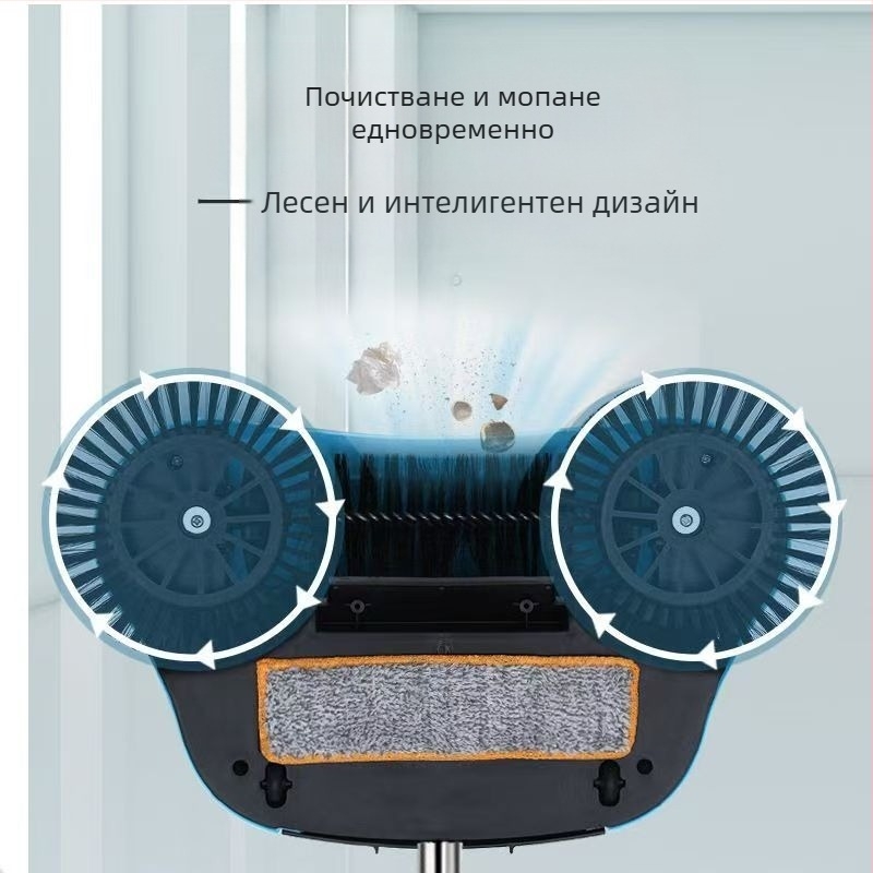 Домакинска ръчна прахосмукачка с двойно предназначение, мека метла, комплект лопатки за прах, комбинирана мързелива метла за почистване на коса