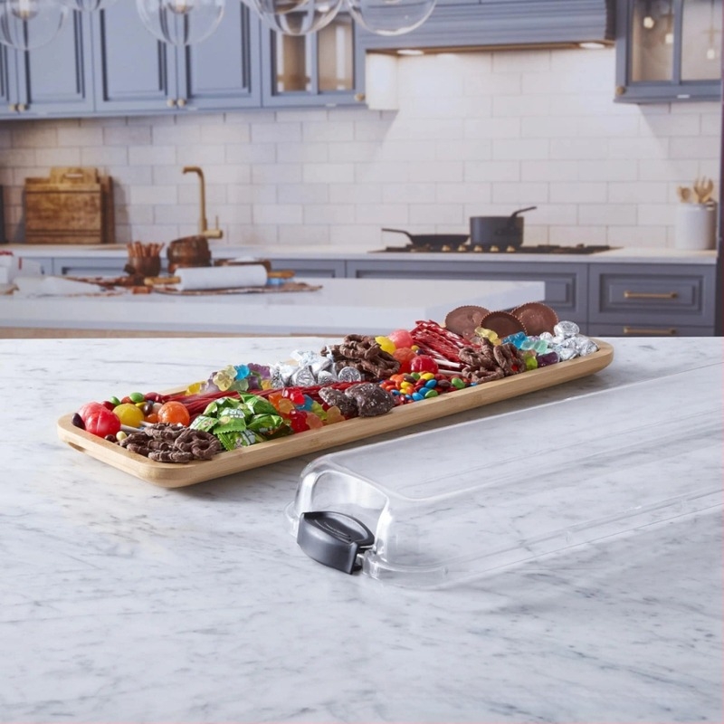 Европейска правоъгълна дъска за рязане на деликатеси, поднос за сирене, масивна дървесина, парти, плодова салата, презентация, стек, поднос за сирене