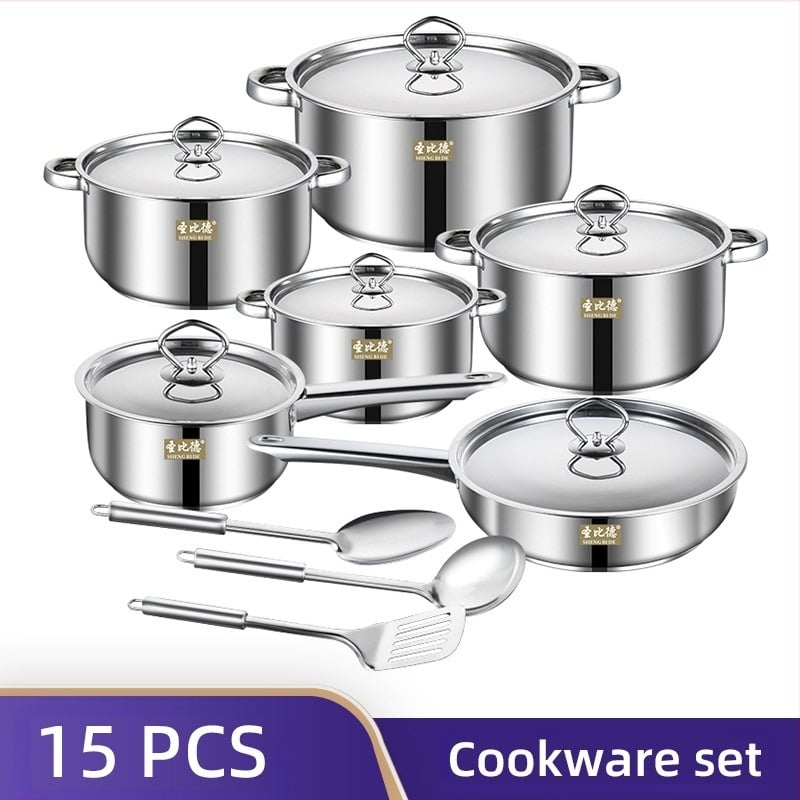 Комплект кухненски съдове от Югоизточна Азия, горещо продаван, подаръчен комплект кухненски съдове, многокомпонентен комплект за външна търговия, комплект от 15 части за трансгранично готвене