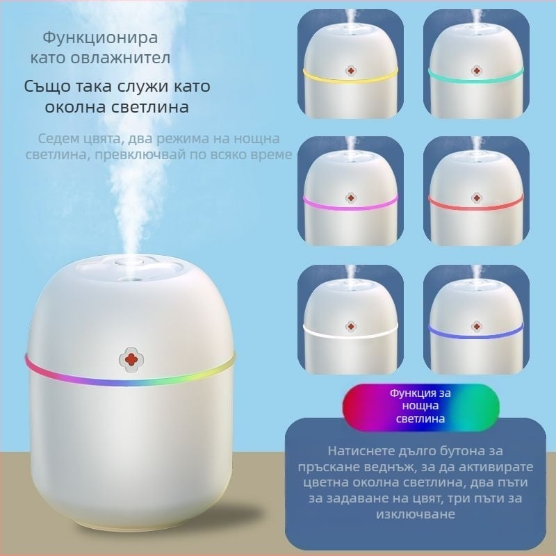 Овлажнител за въздух, малък, мини, голям, обем за мъгла, спалня, подарък за рожден ден, женски, капка вода, овлажнител за ароматерапия, машина за нощно ползване