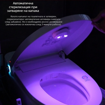 Ултравиолетова лампа за дезинфекция на тоалетни, хотел, хотел, домашен стерилизатор за баня, интелигентен стерилизатор за тоалетни