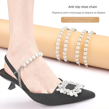 Връзки за обувки с перлена верижка, обувки без монтаж, големи сандали без ток, ходене, изпуснати с мързеливи хора, множество каишки