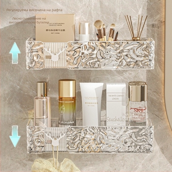 Лека луксозна гофрирана стойка за съхранение с ледников модел, стойка за съхранение в баня и кухня, висока цветна стойност, удебелена стена, окачена на стена, кутия за съхранение