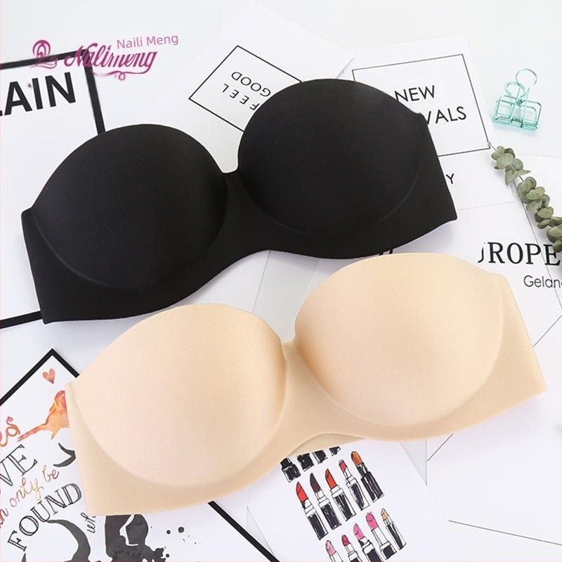 Сутиен без презрамки от една част, гладък, безшевен, с набрани рамене, универсално бельо за сватбена рокля, красив гръб, пролетно-летен