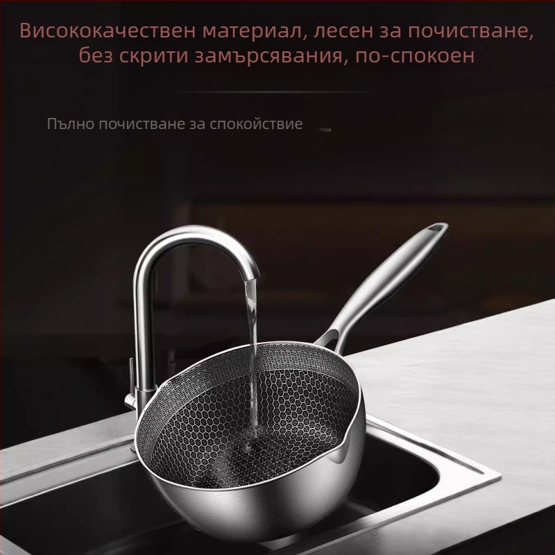 Трансгранична тенджера за супа с пчелна пита от неръждаема стомана, тенджера Юкихира, японска тенджера за мляко, тенджера с незалепващо покритие, тенджера за хранителни добавки за готвене на пара и пържене, тенджера за пържене