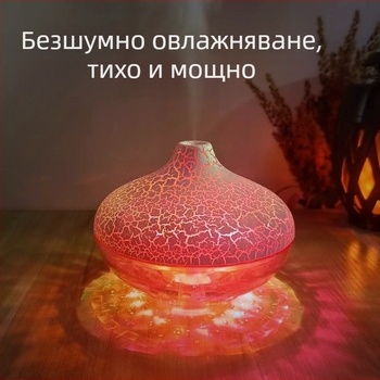 Нов настолен кристален овлажнител с пукнатина, цветна атмосфера, светлинна шатра, домашен безшумен спрей, трансграничен горещ модел