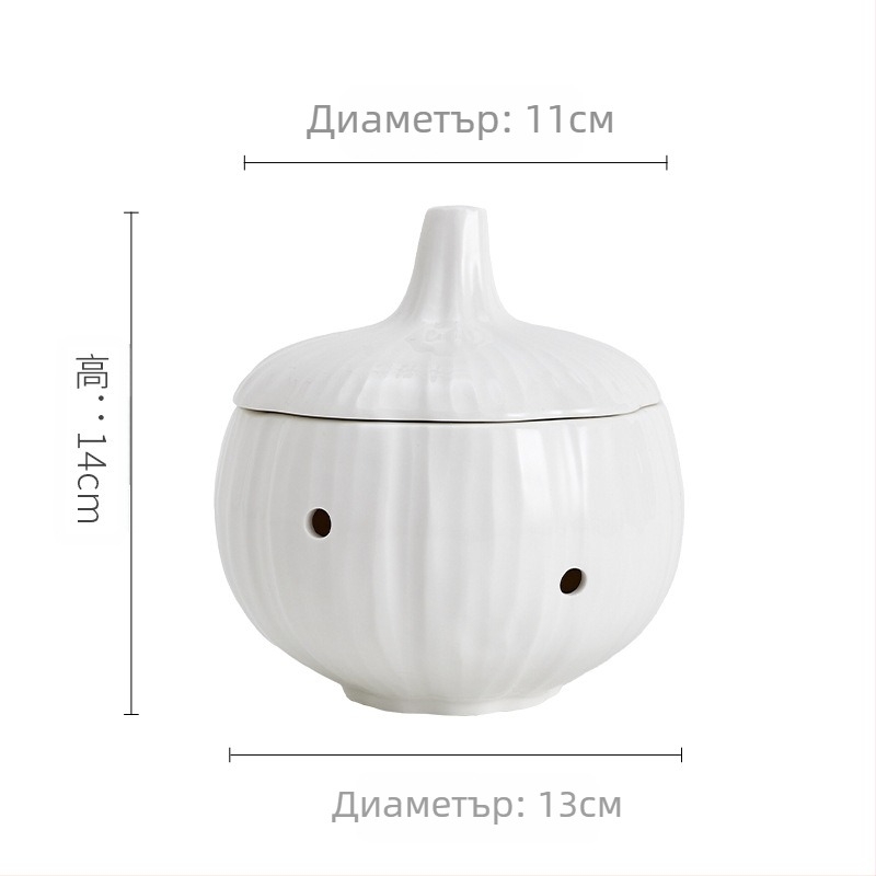 Нов кух буркан за чесън за домакинство, кухненски буркан за съхранение, влагоустойчив и устойчив на мухъл, керамичен запечатан буркан