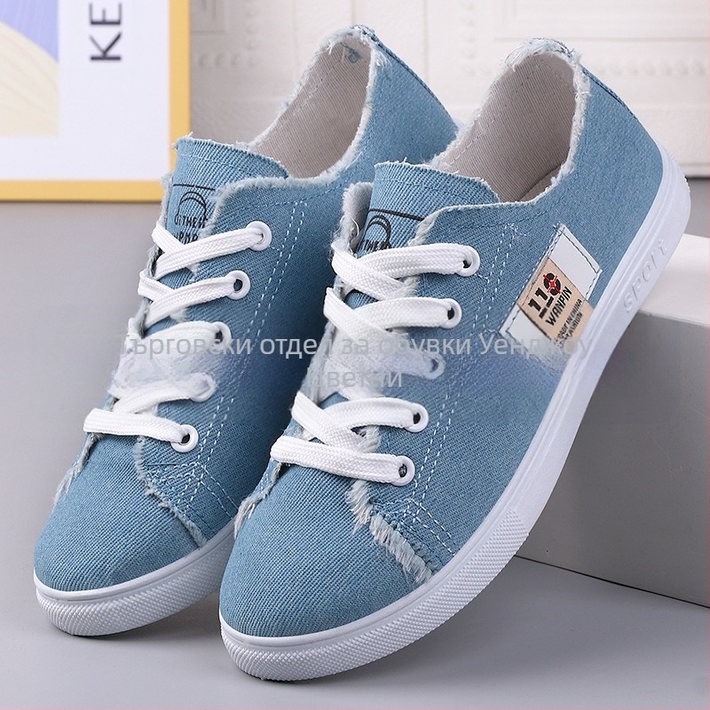 Доставка на нови платнени обувки за жени от една част, удобни и леки ежедневни обувки, карирани платнени обувки от стар плат в Пекин, дамски обувки