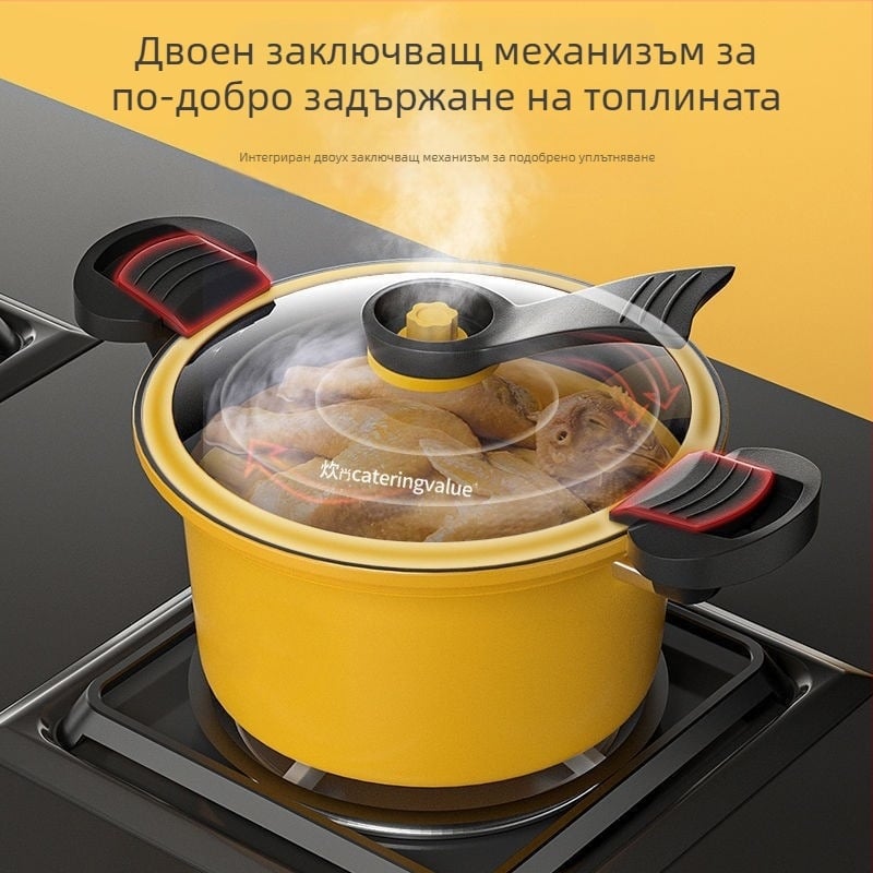 Harrow нов стил малка жълта патица микро тенджера за готвене под налягане домакинска 7L тенджера за супа под налягане микро тенджера за готвене под налягане подаръчна тенджера