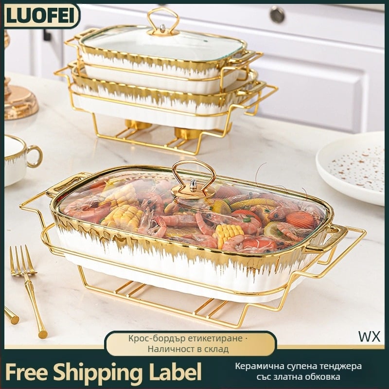 Керамична тенджера за супа от Пном Пен, двойно ухо с желязна рамка, луксозна тенджера за скара, ресторант, хотел, огнище, правоъгълна суха тенджера