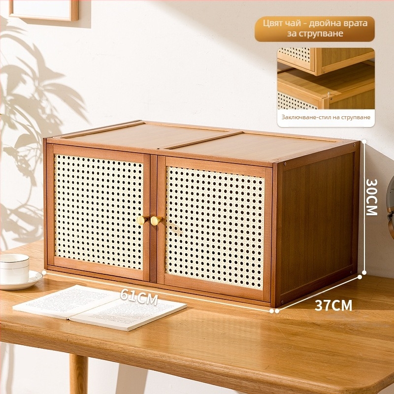 Кутия за съхранение на играчки и разни, многофункционален шкаф за съхранение, шкаф от ратан, кутия за съхранение от ратан, органайзер за кошница