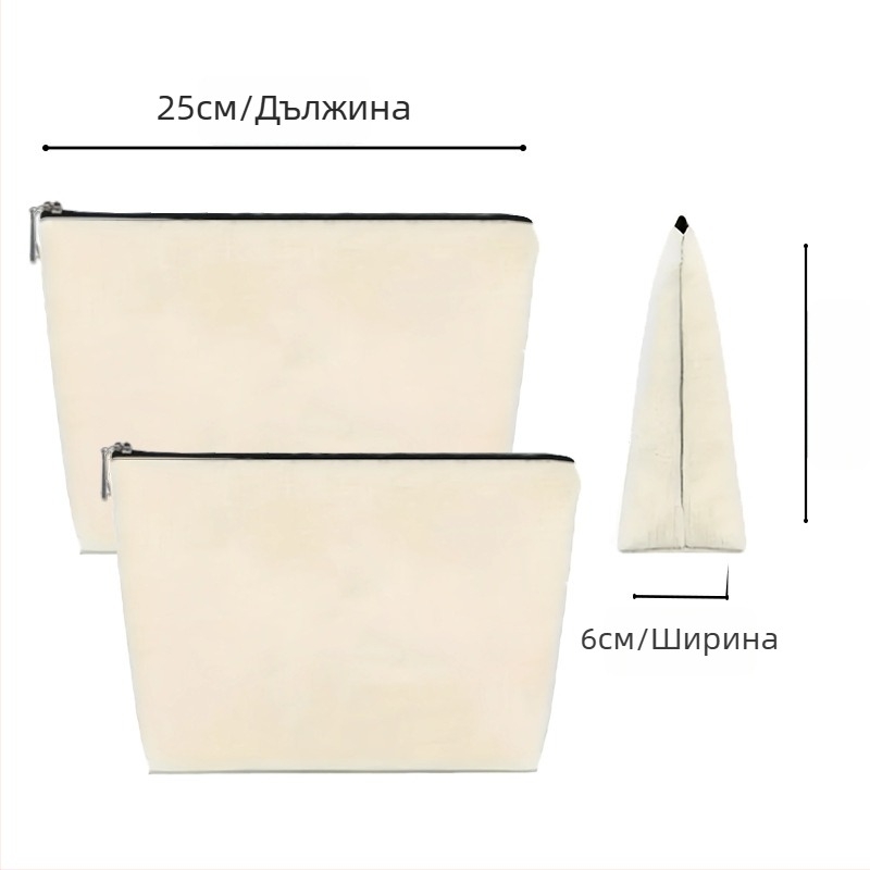 Amazon Cross-Border Тоалетна чанта Флорална преносима чанта с голям капацитет, двустранно принтирана ленена козметична чанта на едро