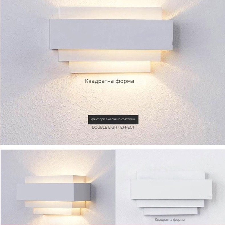 Модерна семпла желязна стенна лампа на едро, хотелска пътека, хол, спалня, нощно шкафче, стенно изкуство, декоративно осветление, производител