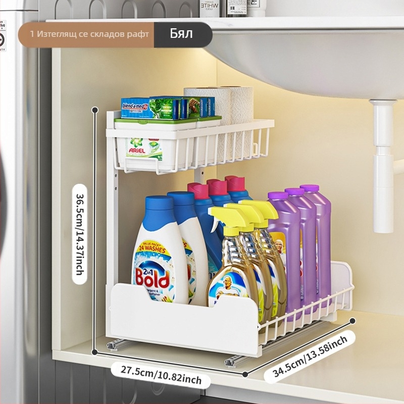 Трансгранична кухненска мивка Долен рафт за съхранение Кошница за съхранение Двупосочен водач Баня Тоалетен шкаф Многослойна кошница